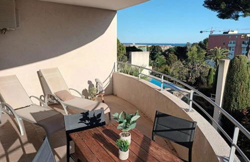 T3 vue mer, 2 chambres, piscine, terrasse, parking public gratuit à 150m - Foto 8