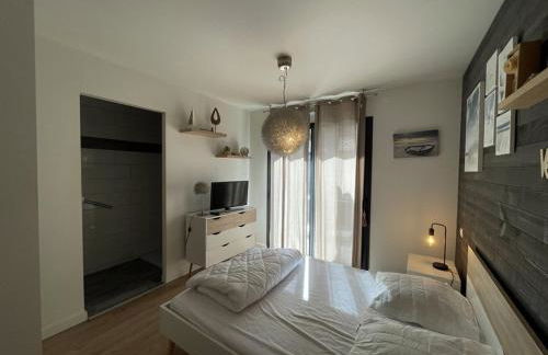 Villa moderne à Soustons avec piscine chauffée, 3 chambres et cuisine extérieure, animaux acceptés - FR-1-379-167 - Foto 9