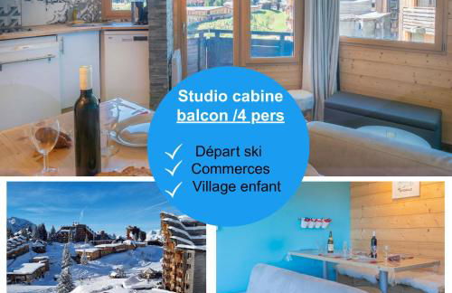 Studio cabine vue montagne au pied des pistes & commerces - Foto 1