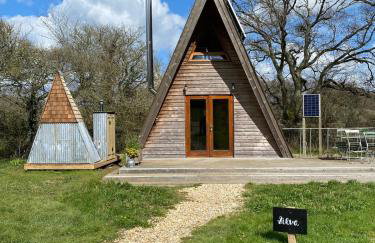 Aframe Tiny Home SILVA with private hot tub - Foto 25