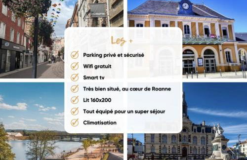 Hortensia Roanne centre-ville - Parking & Clim - Foto 9