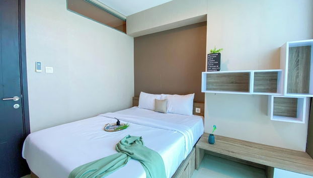 Homey Combined 3Br With Working Room At Gp Plaza Apartment - Foto 3, Habitación