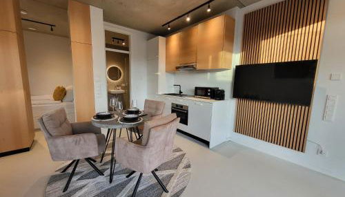 SiOUX: stilvolles Designapartment am Bodensee - Foto 2, stove, minibar