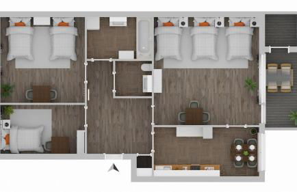BudgetRoom Modernes Apartment mit 3 Schlafzimmern - Foto 20