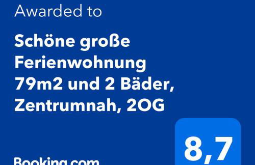 Schöne große Ferienwohnung 79m2 und 2 Bäder, Zentrumnah, 2OG - Foto 3