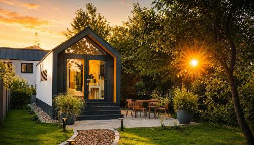 Forest Family House Garden Lodge-Tiny House mit viel Platz Natur Erholung - Foto 1, Garden, Garden view