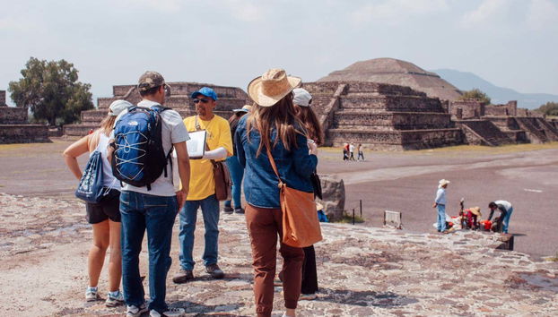 Admire the impressive pyramids