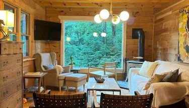 Waterfront Secluded Log Cabin - Foto 4, stove