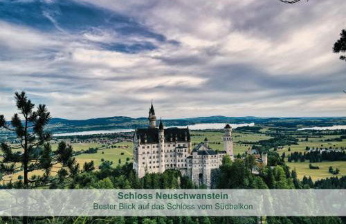 Chalet - Ferienwohnungen - Biohof Stöger - Panoramasüdbalkon - grandiose Aussicht auf See, Berge und Schloss Neuschwanstein - Foto 24