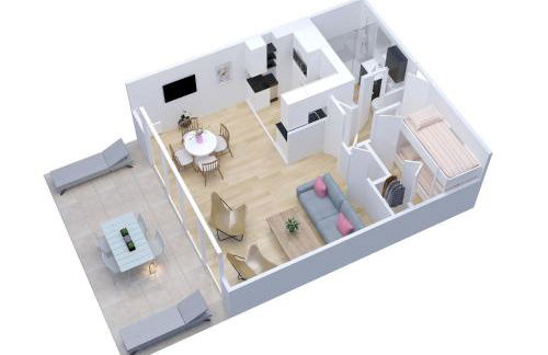 Le Clos des Mouettes - Face à la mer - Wifi Internet Haut Débit - Terrasse - 2 places de stationnement privatives - Foto 4