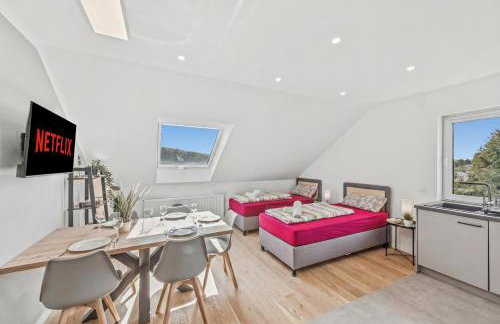 BAT Home Solutions Trierweiler - alles was ein Hotel nicht bietet - 5 Apartments 40 bis 120 qm für bis zu 29 Personen - 5-Raum-Apartment barrierefrei - 60 qm Balkon mit Blick bis Luxemburg - einzeln bis komplett buchbar - 3 Min zur A64 - Foto 40