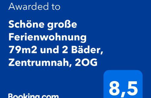 Schöne große Ferienwohnung 79m2 und 2 Bäder, Zentrumnah, 2OG - Foto 2