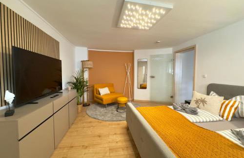 Appartment mit Garten im Beachhouse am Goitzschesee - strandnah & gemütlich - Foto 6