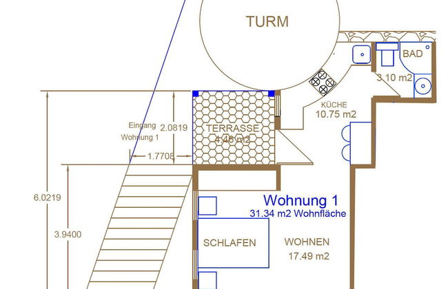 Blaue Wohnung - Foto 5