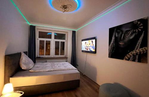 Soul-Apartment Balkon PrivatParkplatz 2 Boxspringbetten 55Zoll TV WLAN - Foto 17