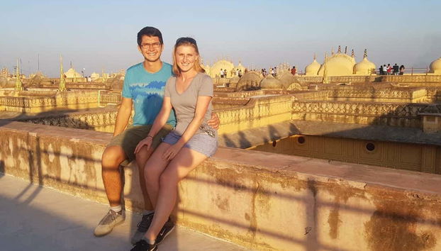 Disfrutando del atardecer en Jaipur