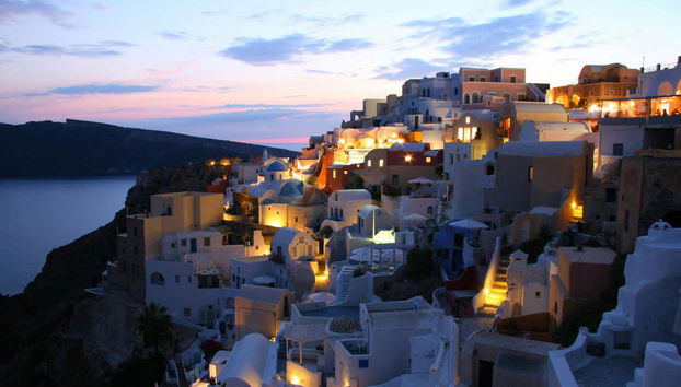 Panoramic view of Santorini