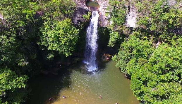 Vista aérea da Cachoeira do Abade