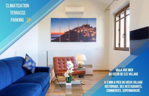 Villa d exception avec terrasse, jacuzzi, vue mer, parking, en plein cœur du village de Eze - Foto 1