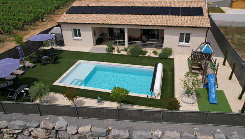 En Ardèche Villa de vacances l'Olympe climatisée avec sa piscine privée et chauffée - Foto 5, Garden, sunbed