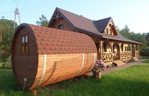 Dom drewniany na Kaszubach, rzeka, las, pola, niedaleko jeziora - Foto 4