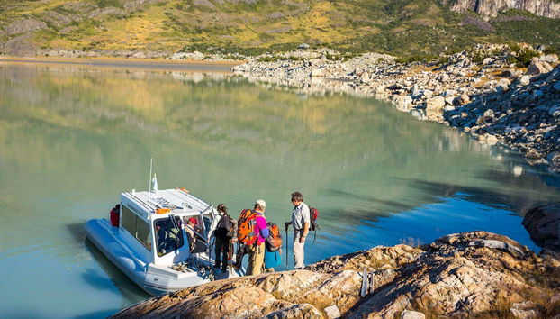 A punto de comenzar la travesía en zodiac