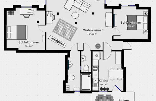 Wölkchen - Wohnung mit Balkon, Holzdielen & TV - Foto 36