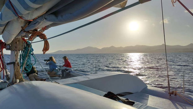 Sailing along the coast of Lanzarote