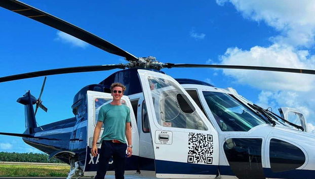 Antes de subir al helicóptero