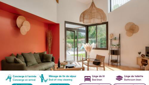 Jardin et piscine - 1km de la plage de Mousterlin - Foto 3