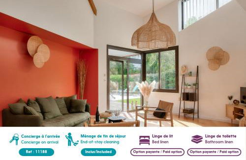 Jardin et piscine - 1km de la plage de Mousterlin - Foto 3