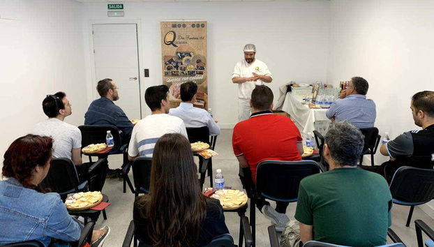 Enjoying the cheese tasting