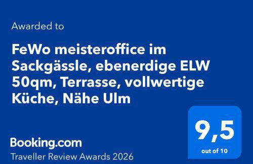 FeWo meisteroffice im Sackgässle, ebenerdige ELW 50qm, Terrasse, vollwertige Küche, Nähe Ulm - Foto 31