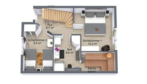 Ferienwohnung Küstenwaldblick mit privat Sauna, 87qm & 2 Schlafzimmern - Foto 3