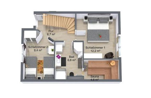 Ferienwohnung Küstenwaldblick mit privat Sauna, 87qm & 2 Schlafzimmern - Foto 3