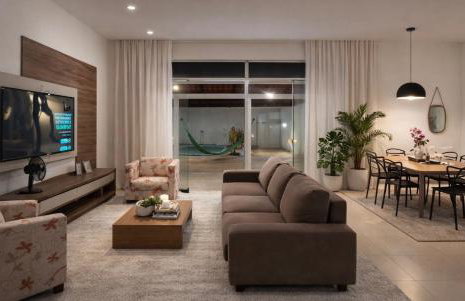 Casa com piscina, 3 quartos, 2 km das praias - Foto 2