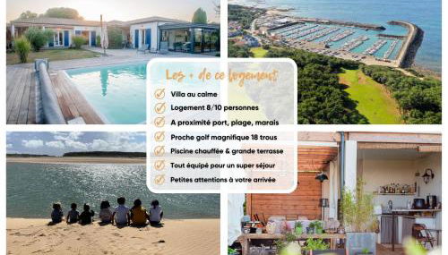 "LA VILLA DES HAUTES MERS" Villa 4 étoiles, 10 personnes, piscine privée chauffée, parc arboré, proche plage et marais - Foto 2