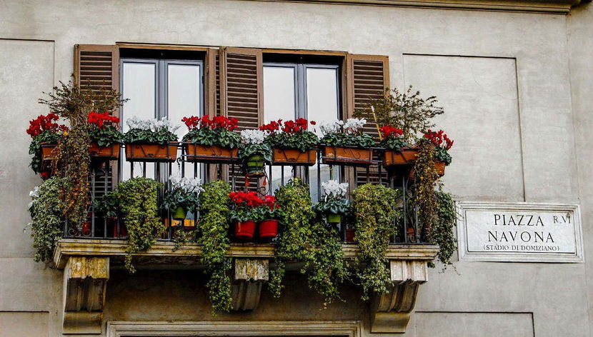 Balconies on Piazza Navona