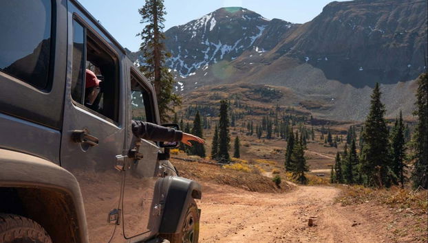 El 4x4 viajando por el cañón de La Plata