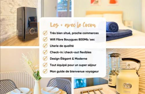 Le cocon urbain - Modern 4BR Apartment with Free Parking, High-Speed Wifi, Quick Access to A6 & N7 - Foto 8