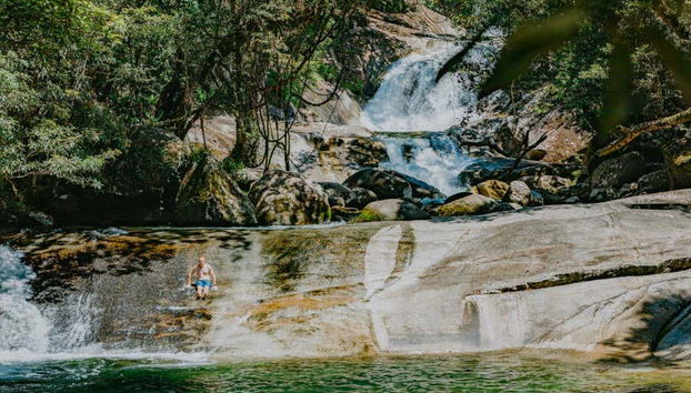 Disfrutando de las cascadas