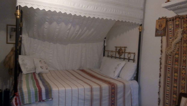 A traditionally decorated bedroom