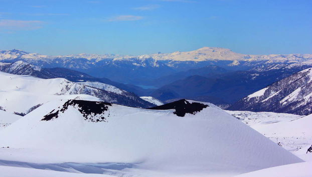 Paisajes helados del cráter Navidad