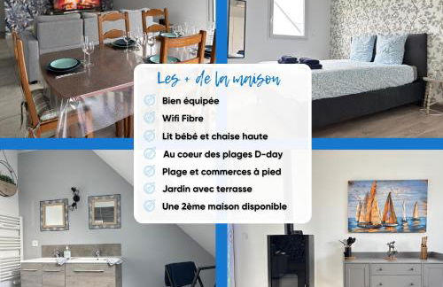 Les dunes, maison neuve 8 p bien équipée jardin clos, terrasse équipée, parking, garage à 850 m de la plage et centre bourg, sur plages du débarquement près Arromanches et Bayeux, chiens bienvenus - Foto 32