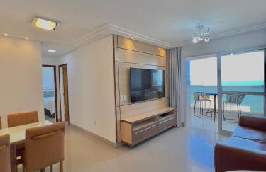 VISTA MAR DESLUMBRANTE, apto novo e moderno, a uma quadra da praia, prédio com piscina, quartos com ar condicionado, roupas de cama e banho, redes de proteção, TV 65, Wi Fi, Sky, cadeiras de praia, churrasqueira elétrica, portaria 24 horas e 2 garagens - Photo 5