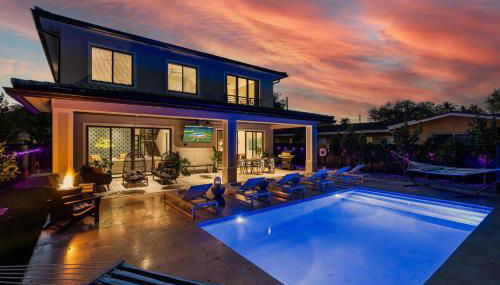 Casa Monstera Heated Saltwater Pool Game Room Golf - Foto 2, sunbed