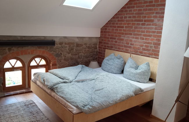 HexenburgbeiDresden Maisonette über 2 Etagen mit 4 Schlafzimmern, Kamin, Terrasse und Faßsauna, Nähe Sächsische Schweiz - Foto 4