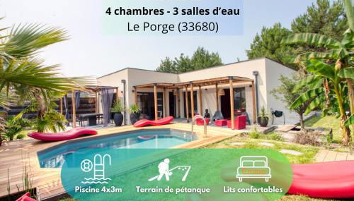 Villa Meli - Le Porge : la plage, Lège-Cap Ferret et Lacanau à 10 minutes - Foto 1, sunbed, furniture