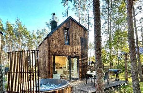 Domek lubiana180 WABI SABI w lesie jacuzzi sauna kominek - drewno w cenie pobytu - nad jeziorem Kaszuby pieski tylko do 10kg za dodatkową opłatą - Foto 20