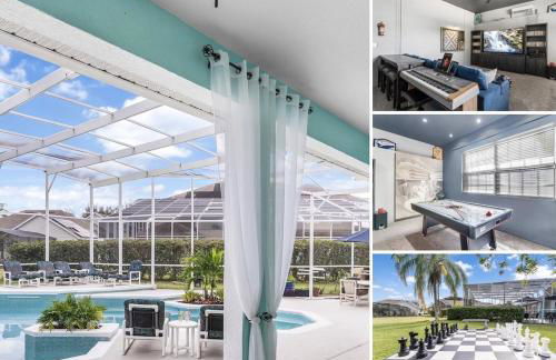 Luxurious 9BR Themed SE Facing Pool Hot Tub Theater Game Room BBQ 2 miles Disney - Foto 34